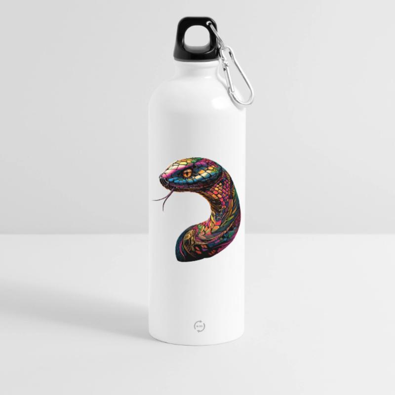 serpent, python, cobra, serpent à sonnettes, serpents Gourde en inox avec mousqueton 750 ml