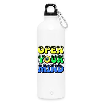 Vibrant Eye-Design  - Water Bottle with carabiner 750 ml - white - Front