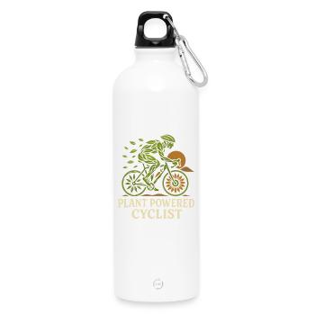 Cycliste à propulsion végétale - Gourde en inox avec mousqueton 750 ml - blanc - Devant