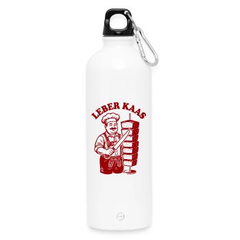 Leberkaas sur une brochette ou Döner Kebab - Leberkäse - Gourde en inox avec mousqueton 750 ml - blanc - Devant