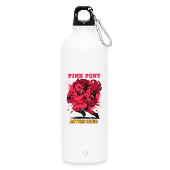 Pinky Pony Action Club - Gourde en inox avec mousqueton 750 ml - blanc - Devant