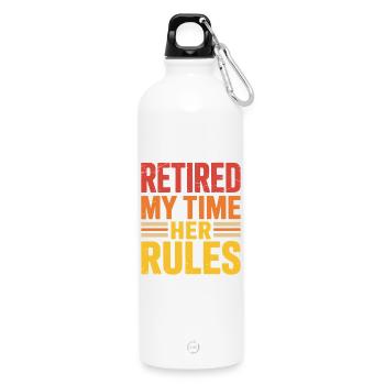 Retired Rente Ruhestand - Trinkflasche mit Karabiner 750 ml - Weiß - Vorne