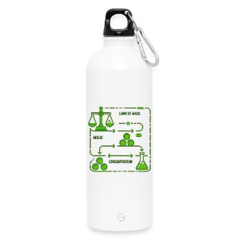Laws of Mass Chemistry Diagram - Water Bottle with carabiner 750 ml - white - Front