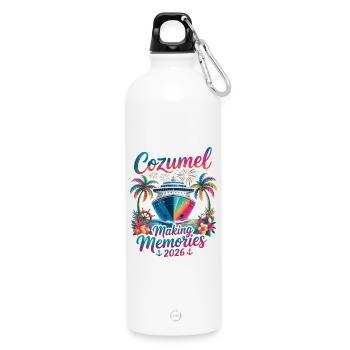 Cozumel Making Memories 2026 - Trinkflasche mit Karabiner 750 ml - Weiß - Vorne