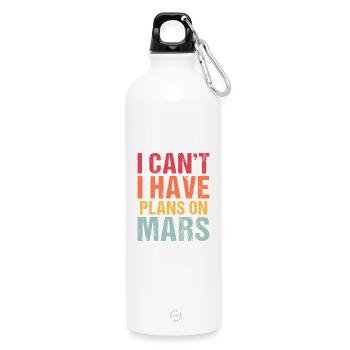 Mars planète espace fusée vintage - Gourde en inox avec mousqueton 750 ml - blanc - Devant