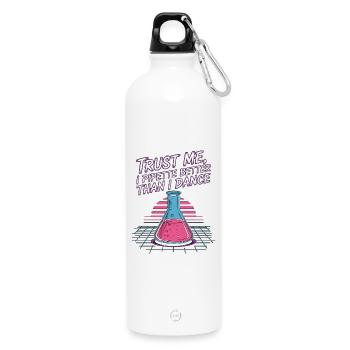 Technicien de laboratoire Faites-moi confiance I Pipette Technicien de laboratoire - Gourde en inox avec mousqueton 750 ml - blanc - Devant