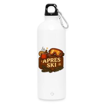 Après-ski - vin chaud & lunettes de ski - Gourde en inox avec mousqueton 750 ml - blanc - Devant