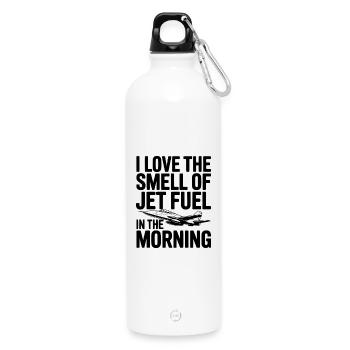 J’adore l’odeur du kérosène le matin - Gourde en inox avec mousqueton 750 ml - blanc - Devant