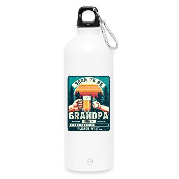 Werdender Opa loading zukünftiger Großvater - Trinkflasche mit Karabiner 750 ml - Weiß - Vorne