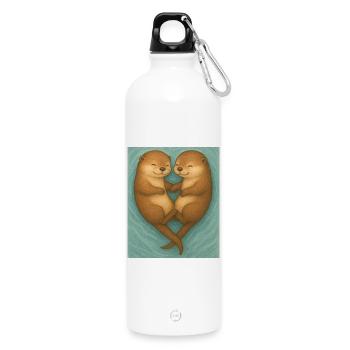 Süße Otter - Trinkflasche mit Karabiner 750 ml - Weiß - Vorne