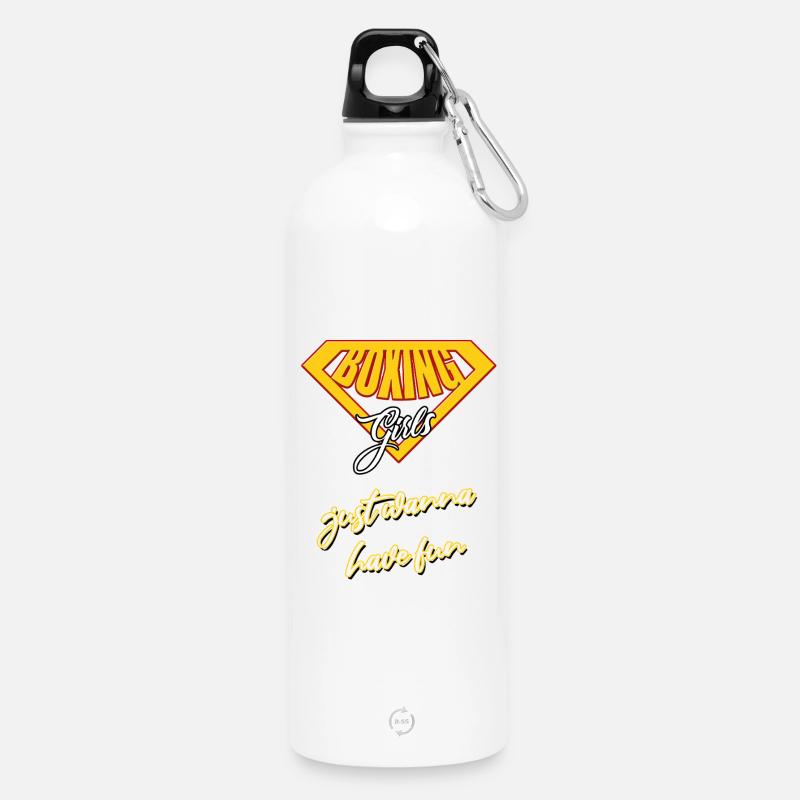 boxing girl - Trinkflasche mit Karabiner 750 ml - Weiß