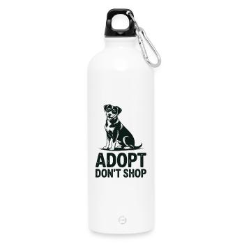 Tiere Adoptieren Nicht Kaufen Rettung - Trinkflasche mit Karabiner 750 ml - Weiß - Vorne