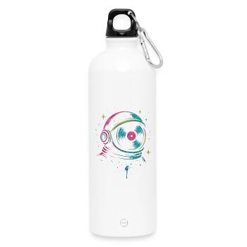 Space Vinyl Astronaut, son Cosmic DJ - Gourde en inox avec mousqueton 750 ml - blanc - Devant