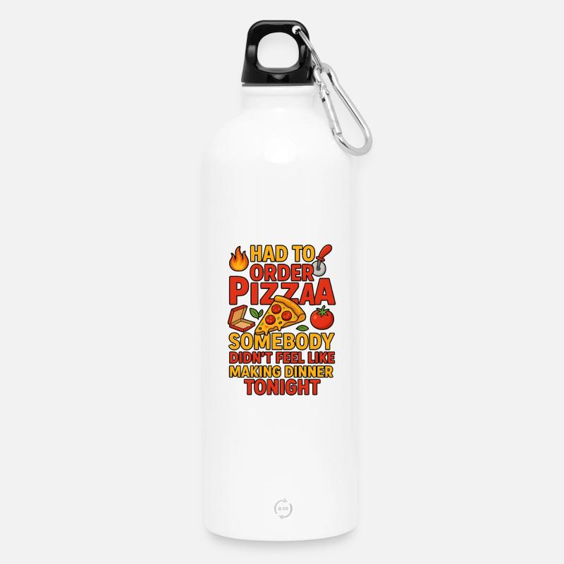 Pizzaabend-Proklamation, lustiges Beziehungsessen - Trinkflasche mit Karabiner 750 ml - Weiß