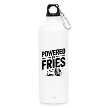 Angetrieben von Fries - Trinkflasche mit Karabiner 750 ml - Weiß - Vorne