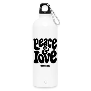 PEACE LOVE #1 - let's talk - Gourde en inox avec mousqueton 750 ml - blanc - Devant