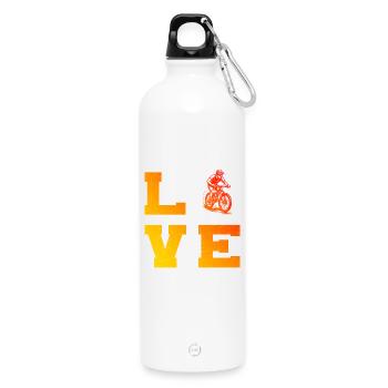 Message clair sur le VTT - Gourde en inox avec mousqueton 750 ml - blanc - Devant