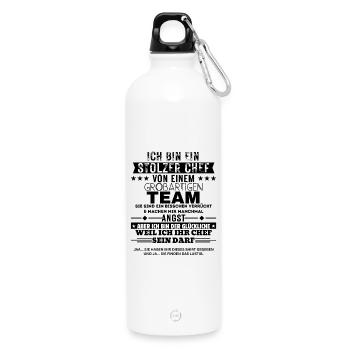 Fier patron d’une excellente équipe - Gourde en inox avec mousqueton 750 ml - blanc - Devant