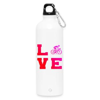 Message clair sur le vélo de route - Gourde en inox avec mousqueton 750 ml - blanc - Devant