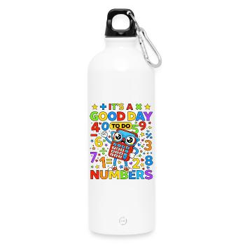 Calculateur de nombres vibrants - Gourde en inox avec mousqueton 750 ml - blanc - Devant
