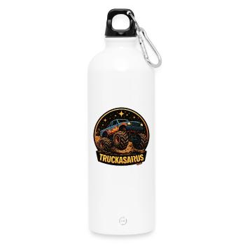 Truckasarus Monster Truck Stardust - Water Bottle with carabiner 750 ml - white - Front