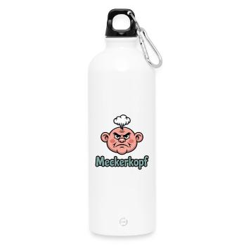 Complainer Funny Complainer Cartoon Head - Water Bottle with carabiner 750 ml - white - Front