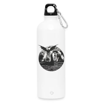 Bigfoot, monstre extraterrestre Sasquatch du Loch Ness - Gourde en inox avec mousqueton 750 ml - blanc - Devant