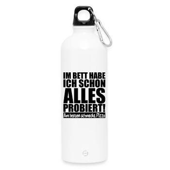 Pizza Sarkasmus - Trinkflasche mit Karabiner 750 ml - Weiß - Vorne