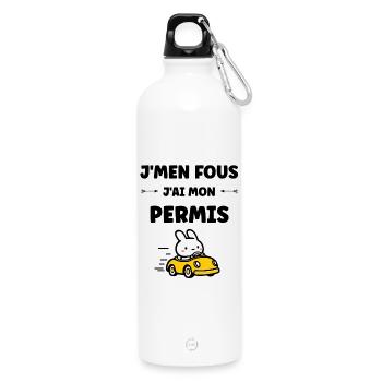 Humour j'ai mon permis de conduire - Gourde en inox avec mousqueton 750 ml - blanc - Devant
