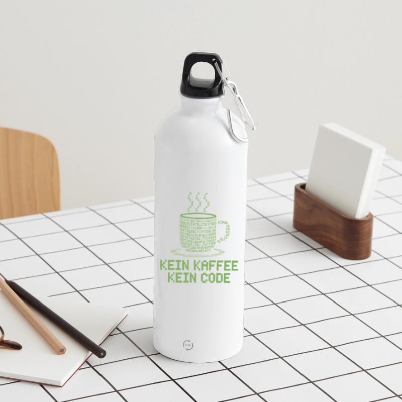 Kein Kaffee Kein Code Programmierer Informatiker Trinkflasche mit Karabiner 750 ml
