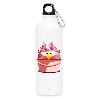 NIGHT OWL CLEANING DAY - Water Bottle with carabiner 750 ml - white - Front