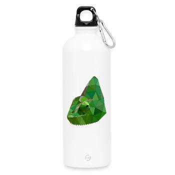 Art géométrique caméléon low poly - Gourde en inox avec mousqueton 750 ml - blanc - Devant