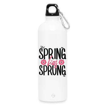 Spring Has Sprung Pagan Spring March Equinox - Water Bottle with carabiner 750 ml - white - Front