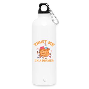 Créateur de design drôle d’artiste, professeur d’art, je suis un dessin - Gourde en inox avec mousqueton 750 ml - blanc - Devant