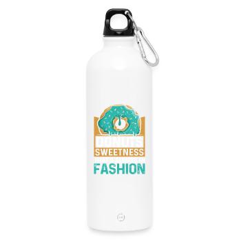 Donut fast food - Water Bottle with carabiner 750 ml - white - Front