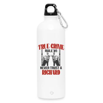 True Crime Richard True Crime - Trinkflasche mit Karabiner 750 ml - Weiß - Vorne