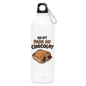 On dit pain au chocolat humour boulangerie - Gourde en inox avec mousqueton 750 ml - blanc - Devant