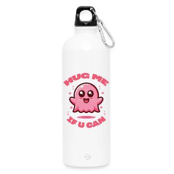 Fantôme rose, prends-moi dans tes bras si tu peux. - Gourde en inox avec mousqueton 750 ml - blanc - Devant