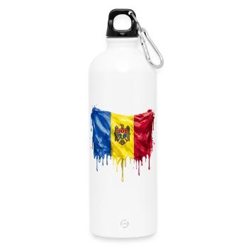 Moldova Colorful Paint - Trinkflasche mit Karabiner 750 ml - Weiß - Vorne