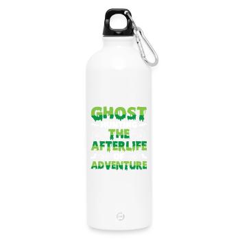 Geisterjäger Halloween Englisch Spruch - Trinkflasche mit Karabiner 750 ml - Weiß - Vorne