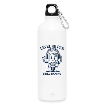 Niveau 40 Chemise de Papa Toujours Anniversaire de jeu - Gourde en inox avec mousqueton 750 ml - blanc - Devant