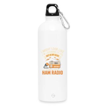Amateurfunk Tagträume Tee - Trinkflasche mit Karabiner 750 ml - Weiß - Vorne