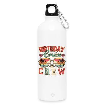 Croisière d’anniversaire Équipage de croisière en famille - Gourde en inox avec mousqueton 750 ml - blanc - Devant