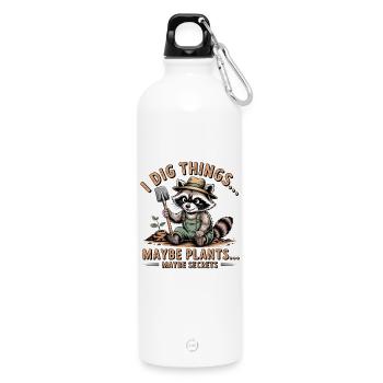 Washcoon Gardener Pflanzengeheimnisse - Trinkflasche mit Karabiner 750 ml - Weiß - Vorne