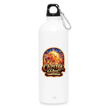 Capitol Reef Sonnenuntergang Sticker - Trinkflasche mit Karabiner 750 ml - Weiß - Vorne