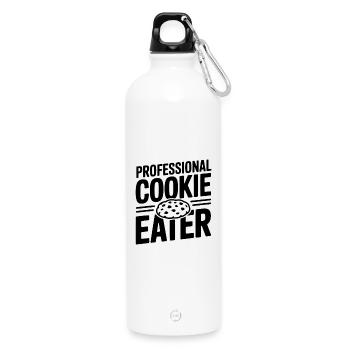 Professional Cookie Eater - Water Bottle with carabiner 750 ml - white - Front