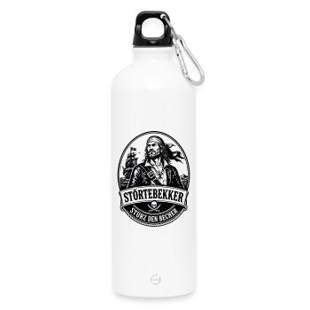 Störtebekker Stürz den Becher Pirat Legende - Trinkflasche mit Karabiner 750 ml - Weiß - Vorne