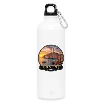 Rovinj Kroatien Küstenstadt Altstadt Urlaub Erinne - Trinkflasche mit Karabiner 750 ml - Weiß - Vorne