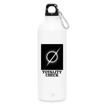 Totality checked | Eclipse - Water Bottle with carabiner 750 ml - white - Front