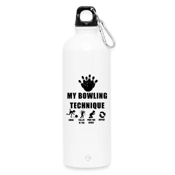 Bowl Yall At 10 Pin, bete für Ersatz, wiederhole Lustig - Trinkflasche mit Karabiner 750 ml - Weiß - Vorne